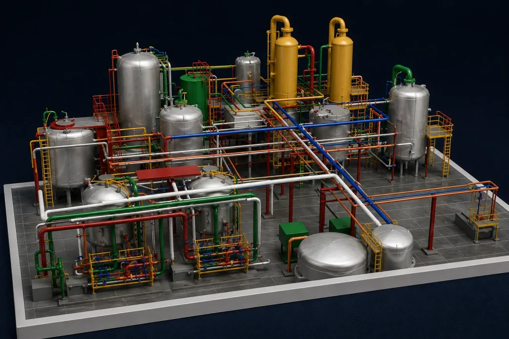 Learning a Plant Before You Walk Into It: How Physical Pipe Layouts Help Operators and Students plant piping system model